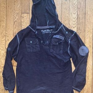 English Laundry teens dark grey y2k hooded top